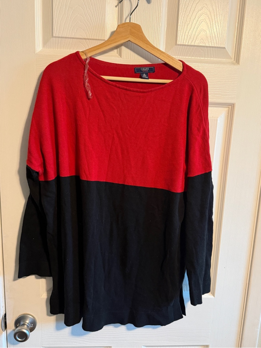 Chaps Red Crewneck Knit Top sz 1X